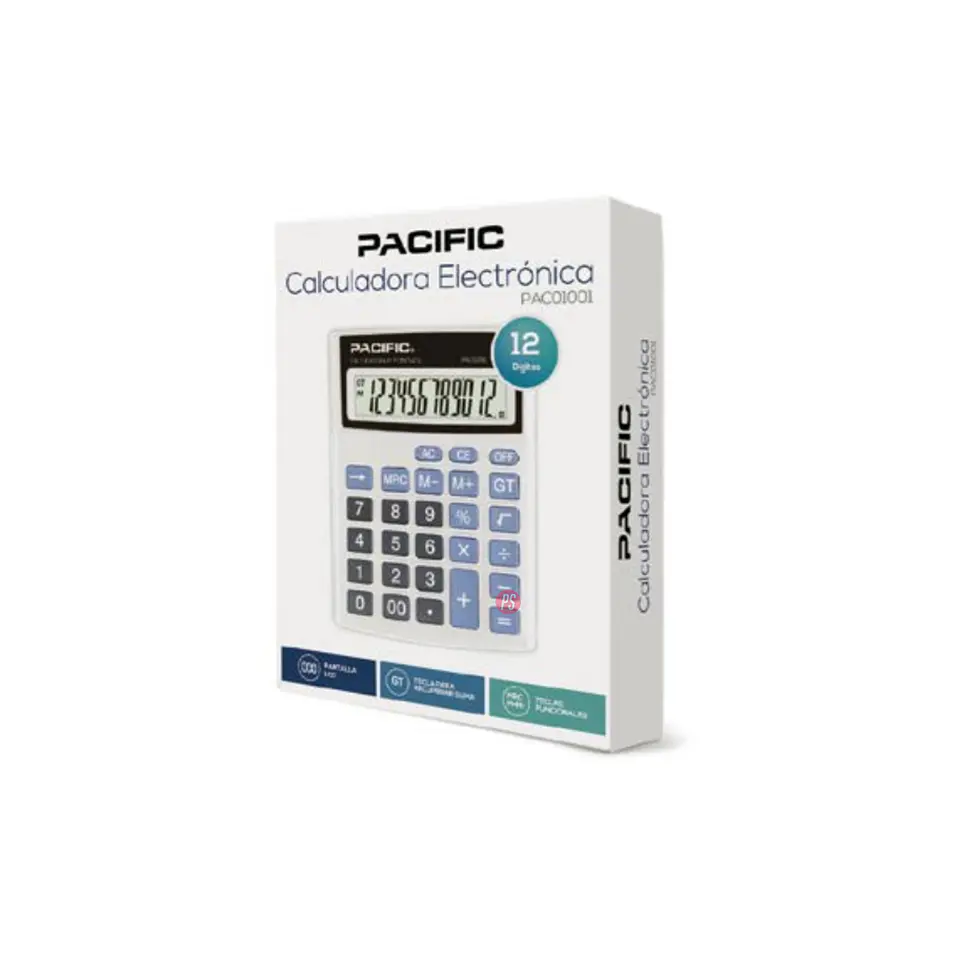 Calculadora Electrónica 12 Dígitos Pantalla Lcd - Ps 2