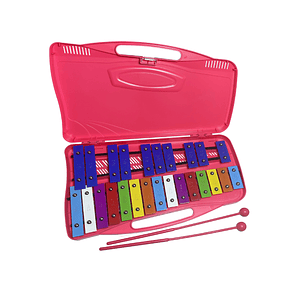 Metalófono Xilófono 25 Notas 2 Baquetas Rosado - Ps
