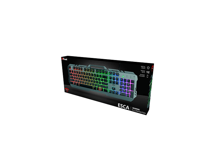 Teclado Metálico Gamer LED Arco Iris Gxt 853 Esca - PS 5