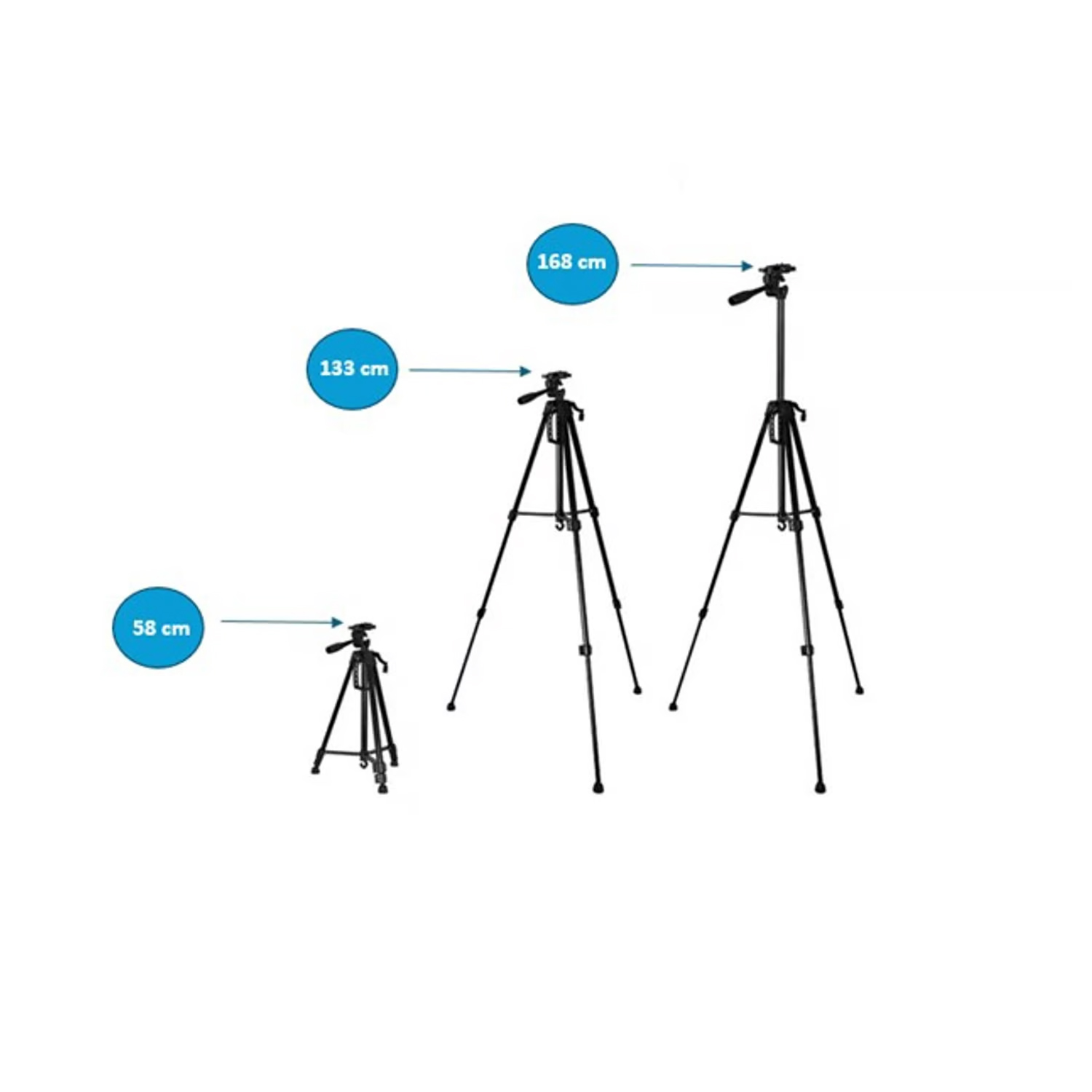 Trípode Cámara Profesional 360 Altura 168cms - Ps - Miniatura 3