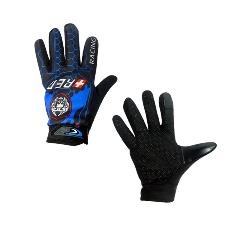 Guantes Deportivos Para Moto Con Agarre Diseño Azul - PS 2