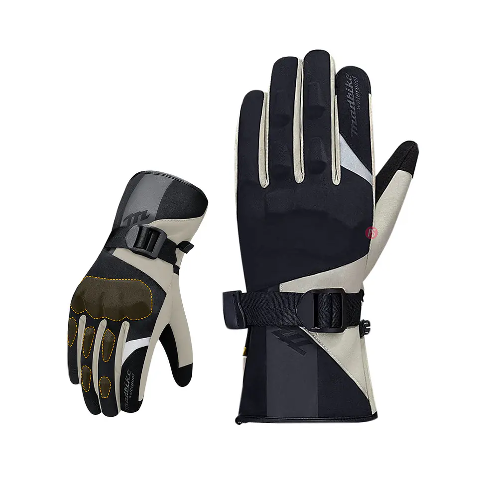 Guantes Para Moto Térmicos Protección Nudillos Beige - PS 3