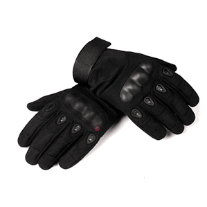 Guantes Para Moto De Cuero Color Negro - Ps