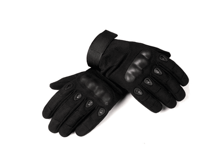 Guantes Para Moto De Cuero Color Negro - Ps 1