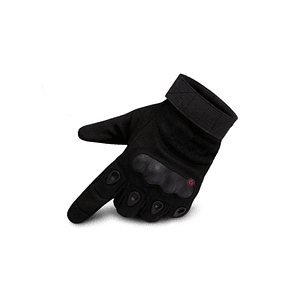 Guantes Para Moto De Cuero Color Negro - Ps