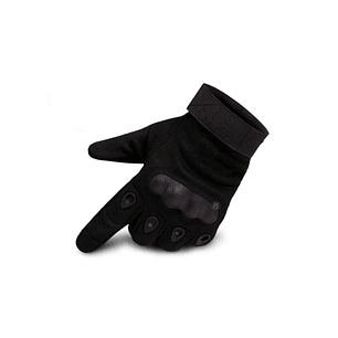 Guantes Para Moto De Cuero Color Negro - Ps