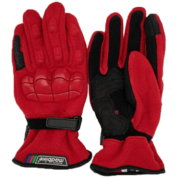 Guantes Para Moto De Polar Con Protección Nudillos Rojo - PS