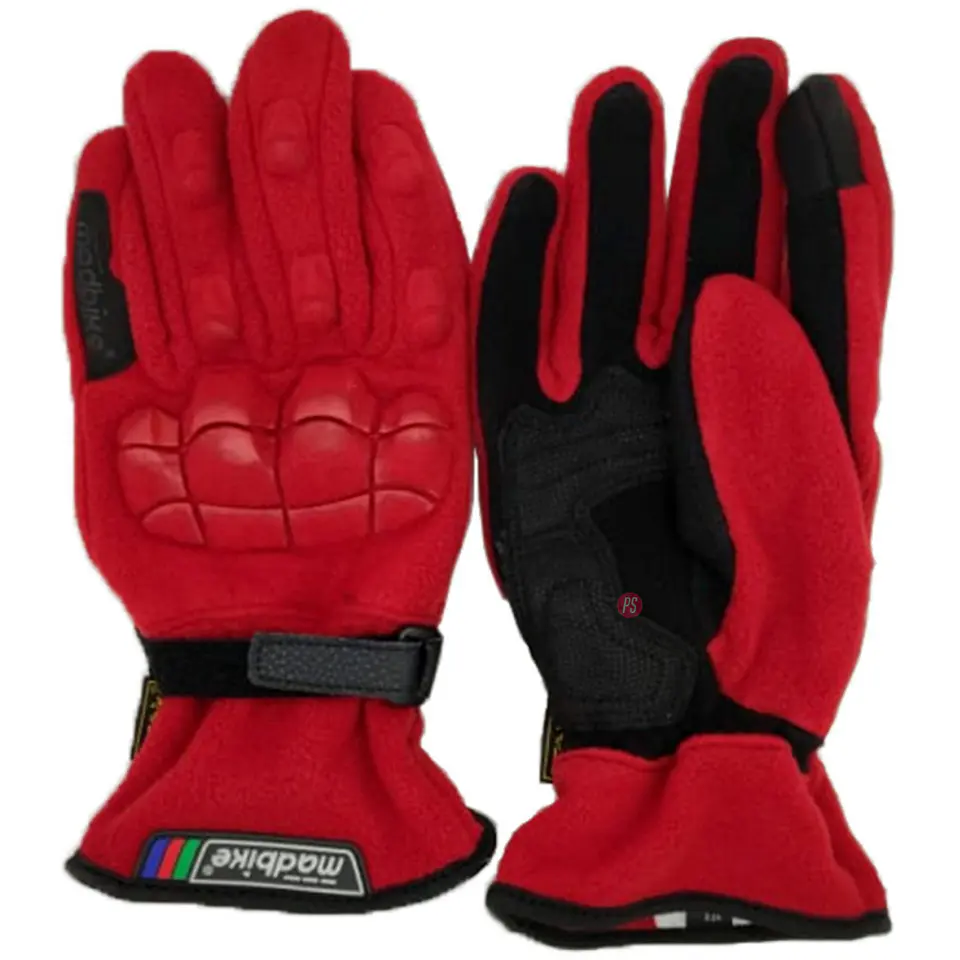 Guantes Para Moto De Polar Con Protección Nudillos Rojo - PS 1