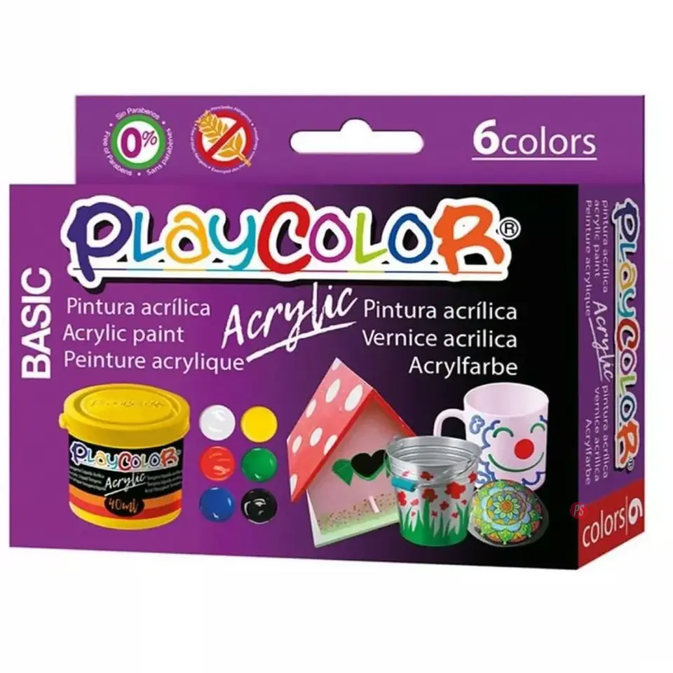 Pintura Acrílica 6 Colores Secado Rápido Instant - PS 2