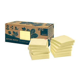 Pack 12 Notas Adhesivas 75x75mm Eco Info - PS