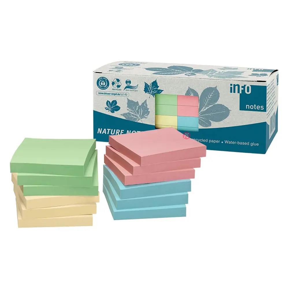 Pack 12 Notas Adhesivas Colores 75x75mm Info Notes - Ps 1