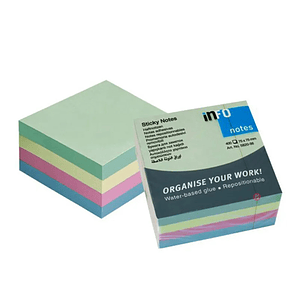 Pack 400 Notas Adhesivas Colores 75x75mm Info Notes - PS