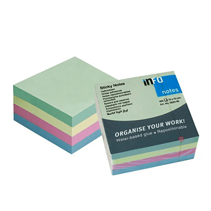 Pack 400 Notas Adhesivas Colores 75x75mm Info Notes - PS