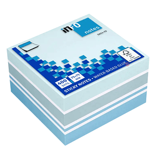 Pack 400 Notas Adhesivas Celeste 75x75mm Info Notes - PS