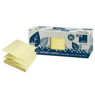 Pack 12 Notas Adhesivas Amarillo 75x75mm Info Notes - PS