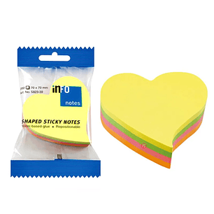 Notas Adhesivas Forma Corazón 200 hojas Color - PS