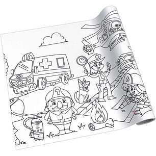Adhesivo Para Colorear Diseño Bomberos 4mts - Ps
