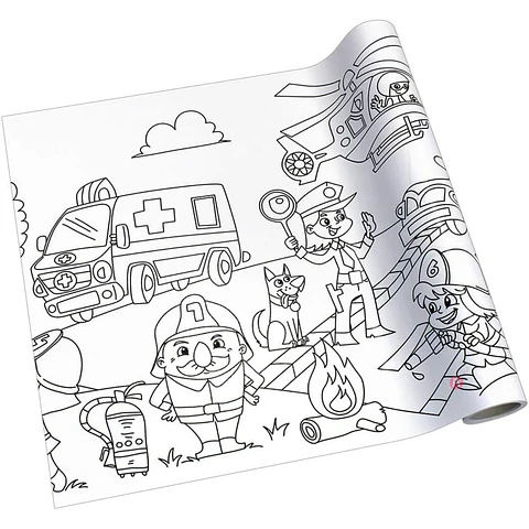 Adhesivo Para Colorear Diseño Bomberos 4mts - Ps