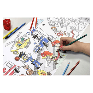 Adhesivo Para Colorear Diseño Bomberos 4mts - Ps