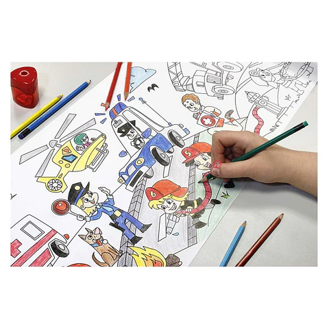 Adhesivo Para Colorear Diseño Bomberos 4mts - Ps
