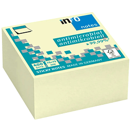 Pads Notas Adhesivas Antimicrobial 400hojas 75mmx75mm - PS