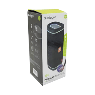 Parlante Bluetooth Tws Con Iluminación 10w Color Negro - Ps