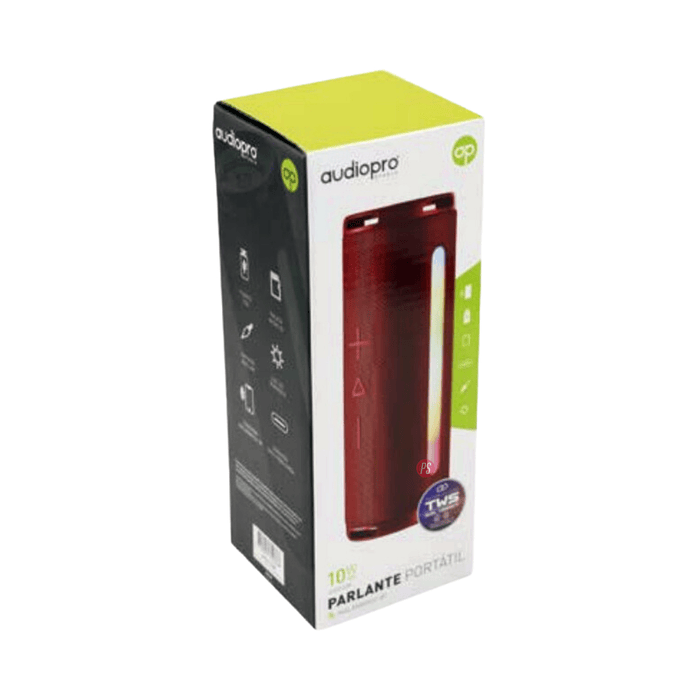 Parlante Bluetooth Rgb Tws 10w Color Rojo - Ps 2