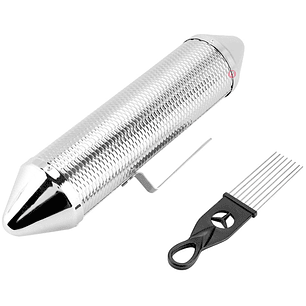 Guiro Tipo Torpedo Color Plata + Cepillo - PS