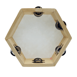 Pandero Hexagonal 8 Pulgadas Madera - PS
