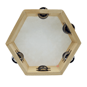 Pandero Hexagonal 8 Pulgadas Madera - PS