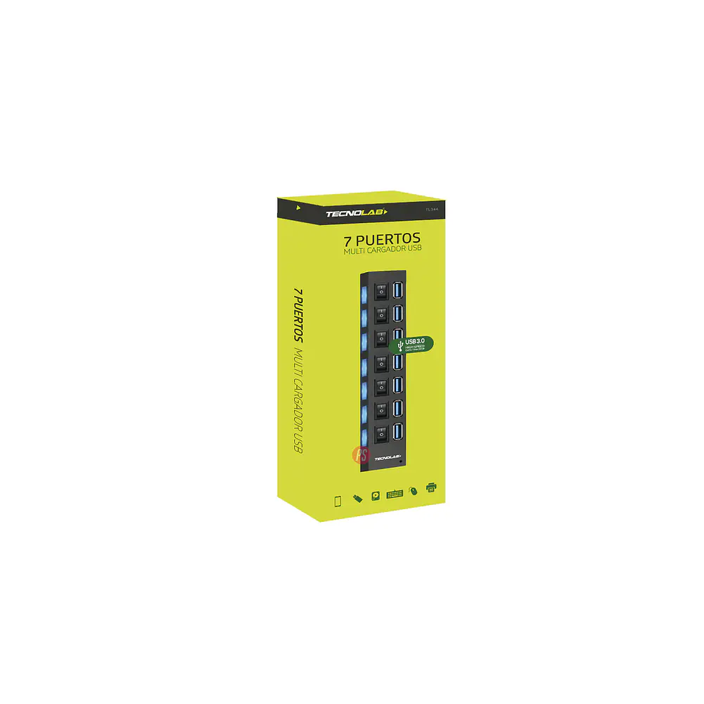 Hub 3.0 Usb 7 Puertos Con Interruptores Independientes - Ps 3