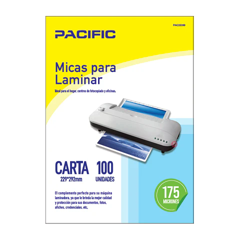 100 Laminas Micas Termolaminadora Carta 175 Micrones - Ps