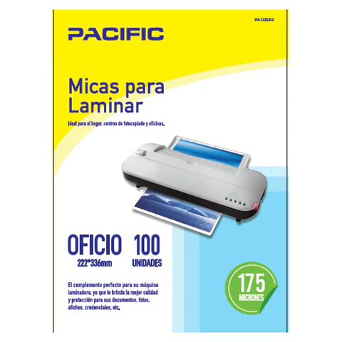 100 Laminas Micas Termolaminadora Oficio 175 Micrones - Ps
