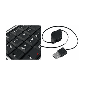 Teclado Numérico Conexión Usb Con Cable Retráctil - PS