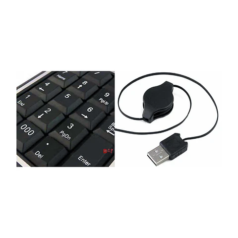 Teclado Numérico Conexión Usb Con Cable Retráctil - PS