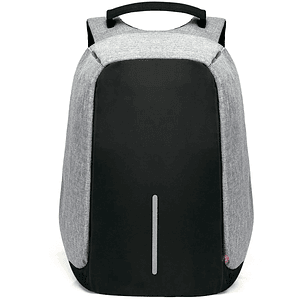 Mochila Antirrobo Impermeable Usb Color Gris - Ps