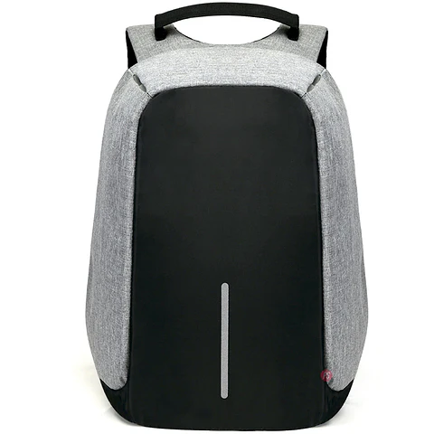 Mochila Antirrobo Impermeable Usb Color Gris - Ps