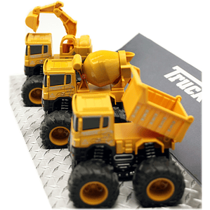 Set 3 Camiones Juguete Construcción A Fricción - PS