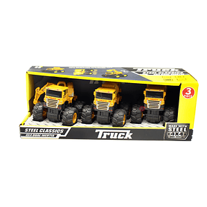 Set 3 Camiones Juguete Construcción A Fricción - PS