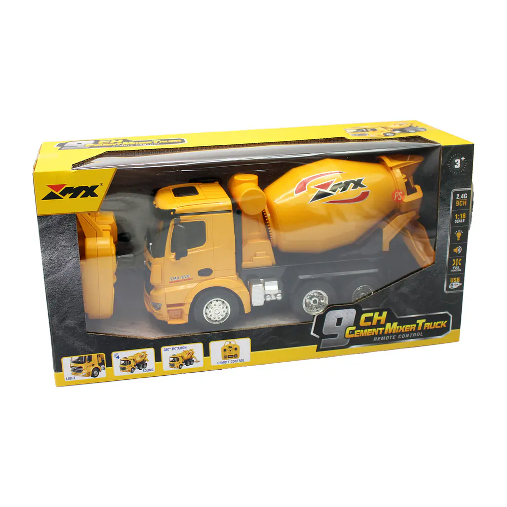 Camión Hormigonera Juguete RC Luz y Sonido Escala 1:18 - PS 4