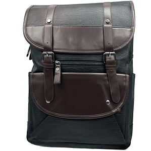Mochila Vintage Unisex Tipo Cuero Negra - PS