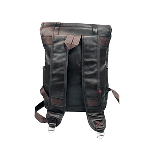 Mochila Vintage Unisex Tipo Cuero Negra - PS