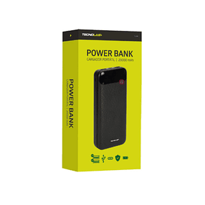 Powerbank 20000mAh Carga Rápida y Portátil Negro - PS