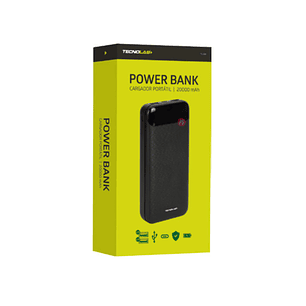 Powerbank 20000mAh Carga Rápida y Portátil Negro - PS