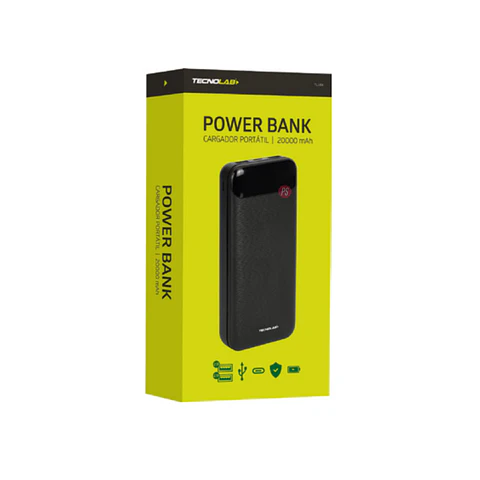 Powerbank 20000mAh Carga Rápida y Portátil Negro - PS