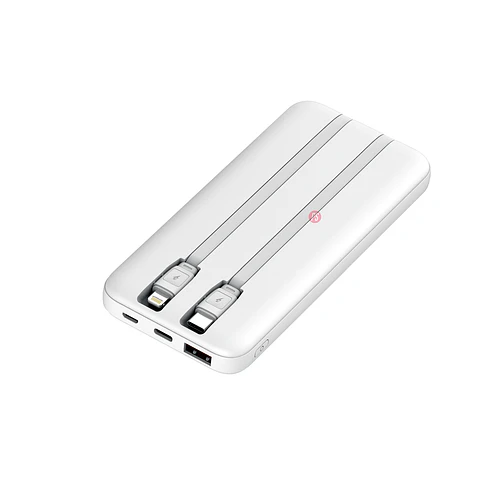 Power Bank 10000mAh 22.5W + 2 Cables Incluidos Blanco - PS
