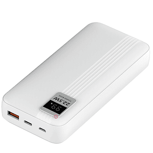 Power Bank 20000mAh 22.5W + 2 Cables Incluidos Blanco - PS