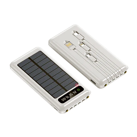 Power Bank Solar 10000mAh Con Cable Carga Blanco - PS