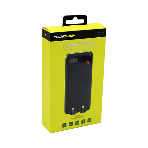 Power Bank 20000mAh 22.5W LED Display + Cables Negro - PS