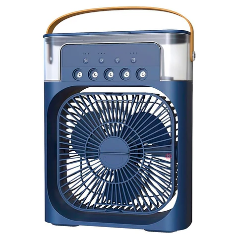 Ventilador Usb Portátil Led Con Rociador Azul - PS